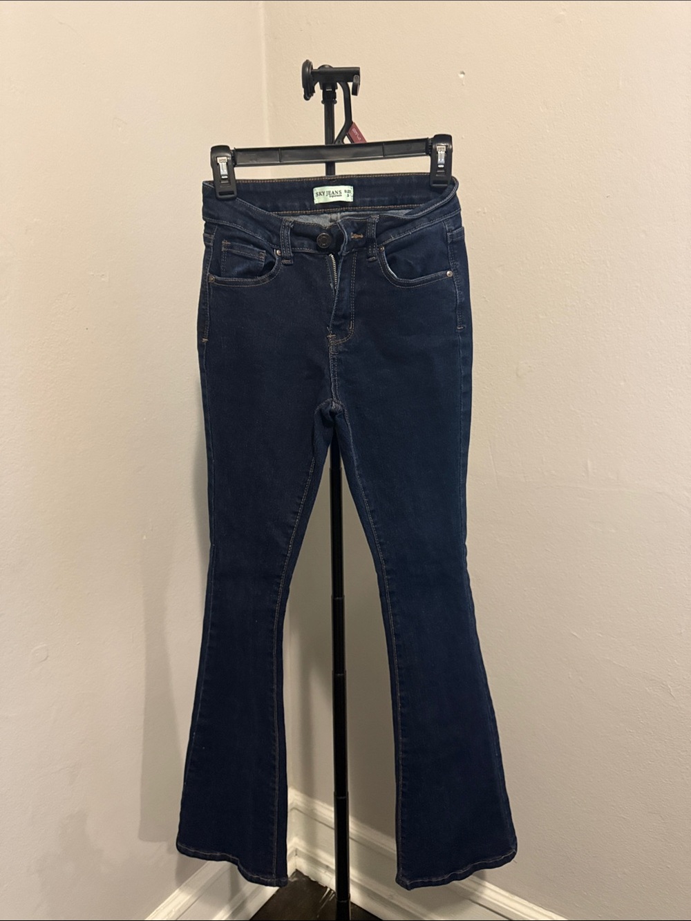 Sky Dark Blue Flare Jeans